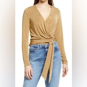 Good American Shimmer Wrap Top Size 2